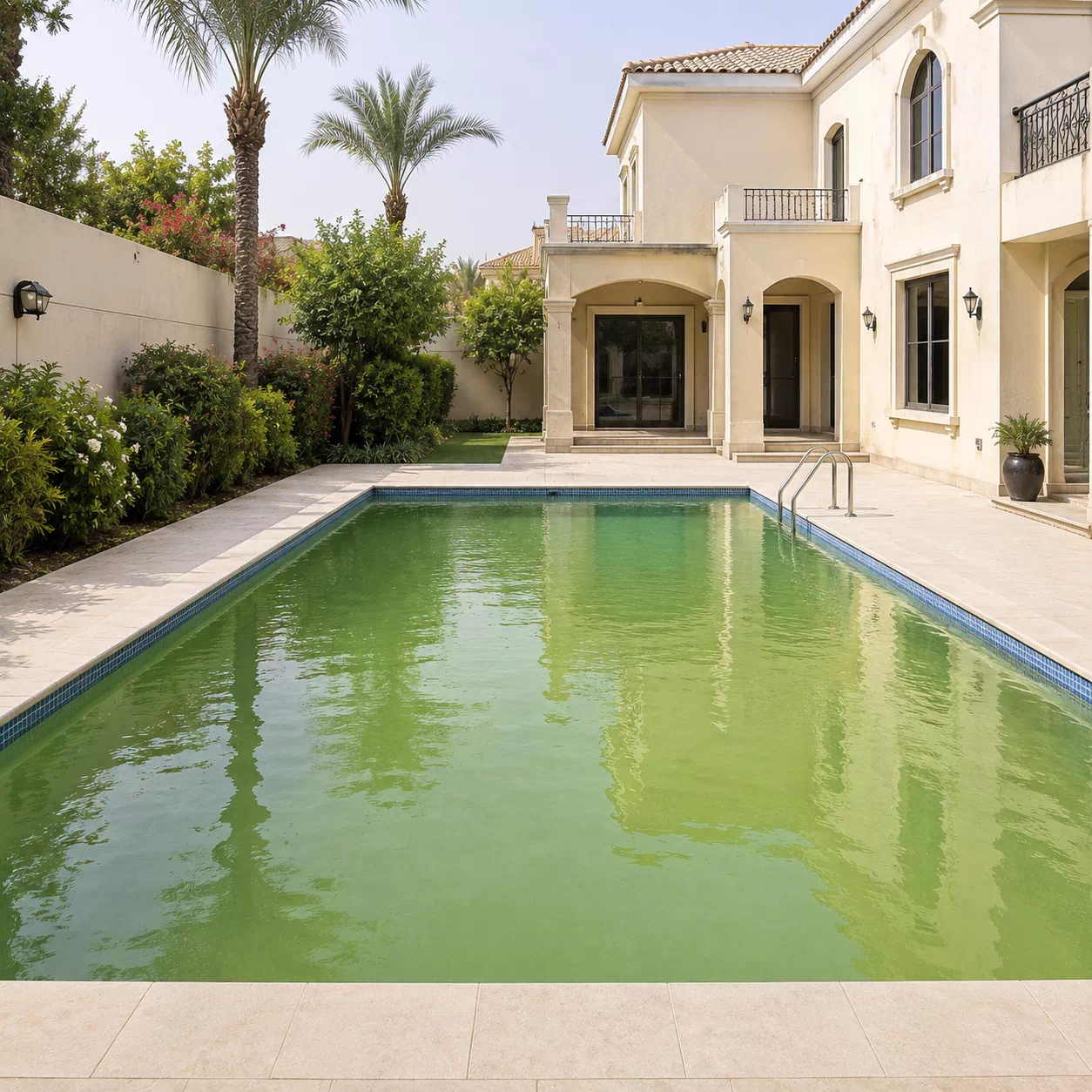 swimming pool before cleaning in ABu dhabi